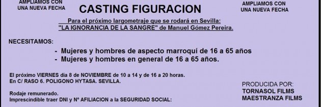 Ampliamos con una nueva fecha: Casting Figuración La Ignorancia de la Sangre